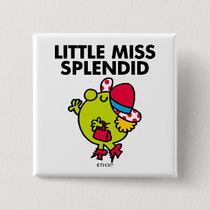 Little Miss Splendid Zwarte briefing Vierkante Button 5,1 Cm
