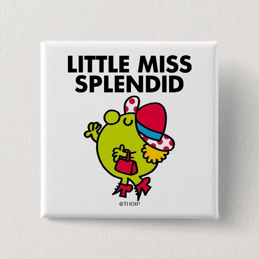 Little Miss Splendid | Zwarte briefing Vierkante Button 5,1 Cm (Voorkant)