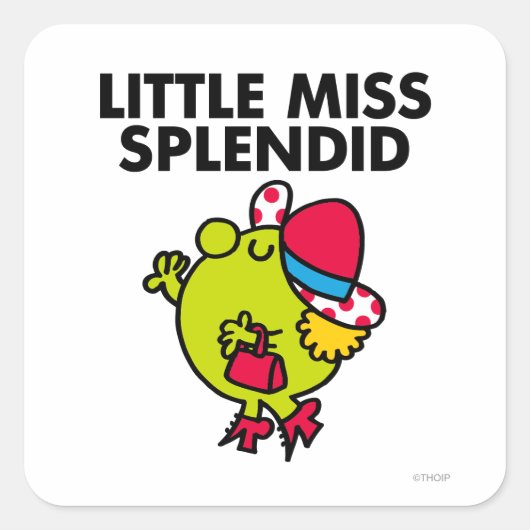 Little Miss Splendid | Zwarte briefing Vierkante Sticker (Voorkant)