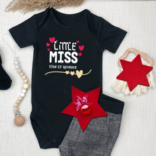 Little Miss Star of Wonder Christmas Girl Romper