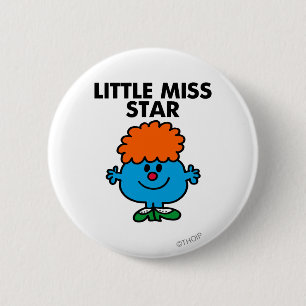Little Miss Star zwarte belettering Ronde Button 5,7 Cm