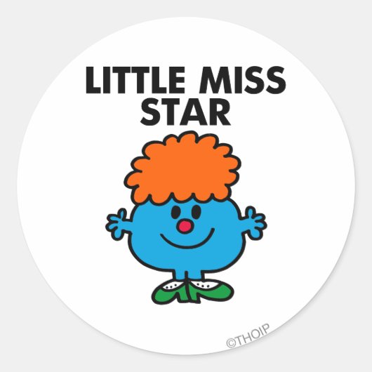 Little Miss Star | zwarte belettering Ronde Sticker (Voorkant)