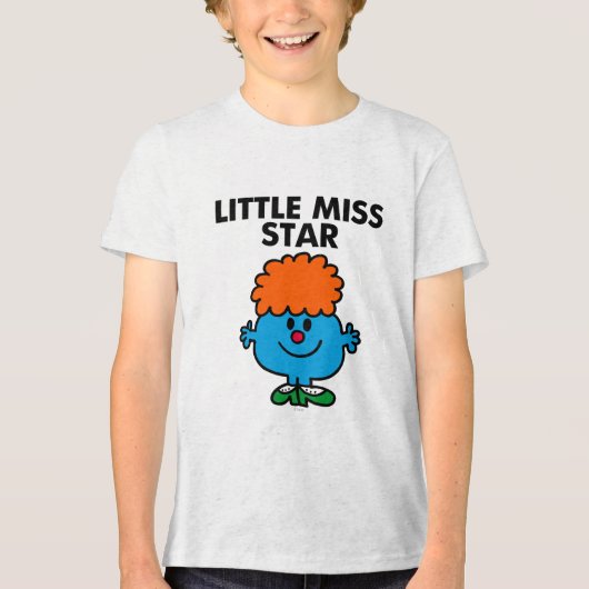 Little Miss Star | zwarte belettering Tri-Blend Shirt (Voorkant)