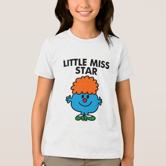 Little Miss Star | zwarte belettering Tri-Blend Shirt (Voorkant)