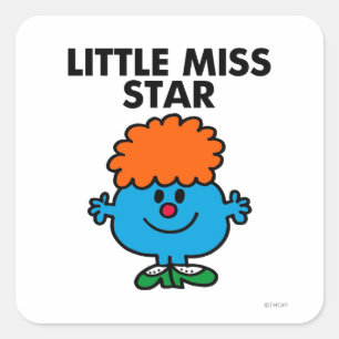 Little Miss Star   zwarte belettering Vierkante Sticker