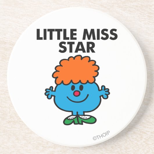 Little Miss Star | zwarte belettering Zandsteen Onderzetter (Voorkant)