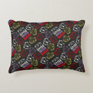 Little Miss Stout   Zwart, rood & geel patroon Decoratief Kussen