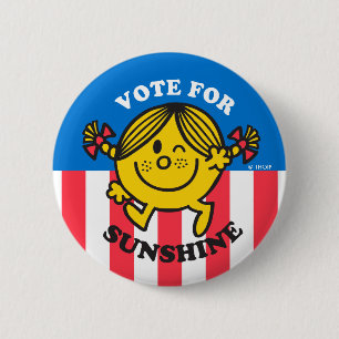 Little Miss Sunshine beroemd gemaakt door Vote for Ronde Button 5,7 Cm