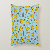 Little Miss Sunshine | Blauwgroene Stippenpatroon Decoratief Kussen (Voorkant(Verticaal))