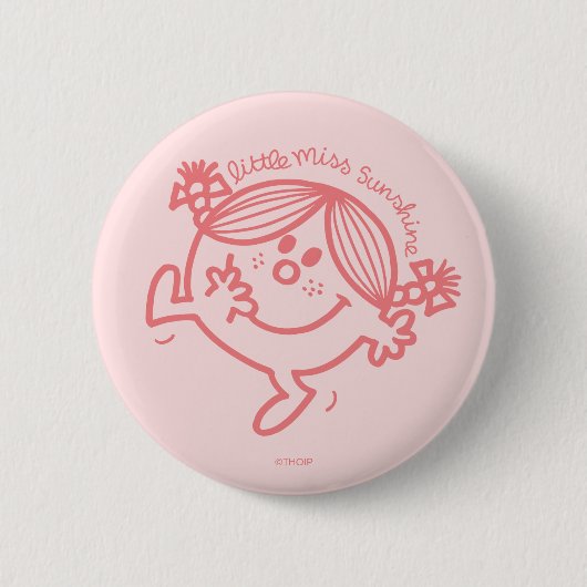 Little Miss Sunshine Coral Ronde Button 5,7 Cm (Voorkant)
