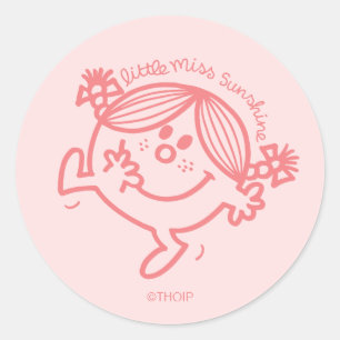 Little Miss Sunshine Coral Ronde Sticker