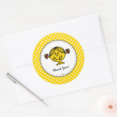 Little Miss Sunshine | Gele Verjaardag Bedankt Ronde Sticker (Envelop)