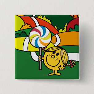 Little Miss Sunshine Hills en Lollypop Vierkante Button 5,1 Cm