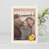 Little Miss Sunshine Making Spirits Bright Feestdagenkaart (Staand voorkant)