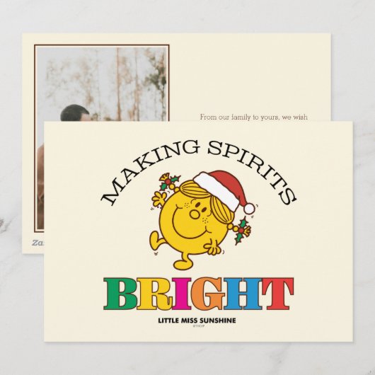 Little Miss Sunshine Making Spirits Bright Feestdagenkaart (Voorkant / Achterkant)