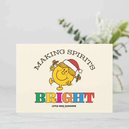 Little Miss Sunshine Making Spirits Bright Feestdagenkaart (Staand voorkant)