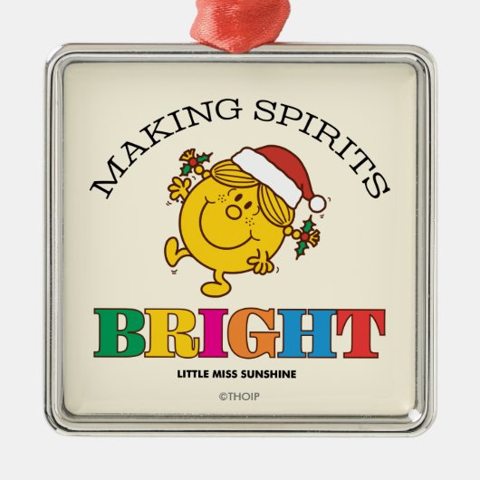 Little Miss Sunshine Making Spirits Bright Metalen Ornament (Voorkant)