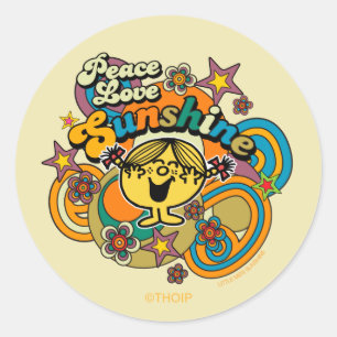 Little Miss Sunshine Peace Love Sunshine Ronde Sticker