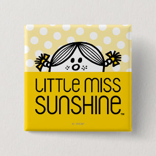 Little Miss Sunshine Peking Vierkante Button 5,1 Cm
