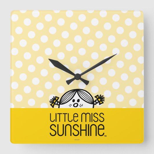 Little Miss Sunshine Peking Vierkante Klok (Voorkant)