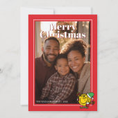 Little Miss Sunshine Red Christmas Pattern Feestdagenkaart (Voorkant)