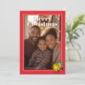 Little Miss Sunshine Red Christmas Pattern Feestdagenkaart (Staand voorkant)