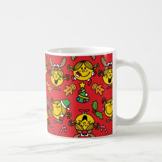 Little Miss Sunshine Red Christmas Pattern Koffiemok (Rechts)
