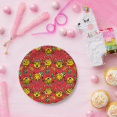 Little Miss Sunshine Red Christmas Pattern Papieren Bordje (Feest)
