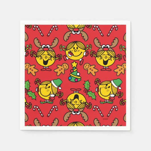 Little Miss Sunshine Red Christmas Pattern Servet (Voorkant)