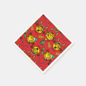 Little Miss Sunshine Red Christmas Pattern Servet (Hoek)