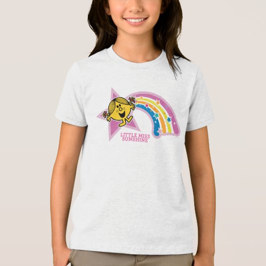 Little Miss Sunshine | Regenbogen en sterren Tri-Blend Shirt (Voorkant)