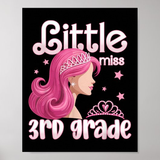 Little Miss Third Grade Back To School Teacher Stu Poster (Voorkant)