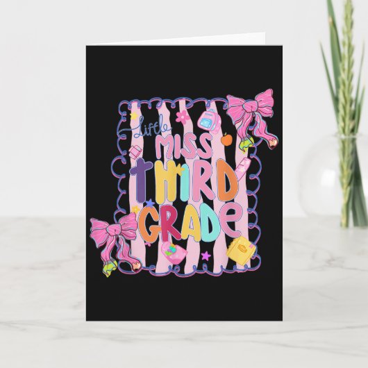 Little Miss Third Grade First Day Of 3rd Grade Coq Kaart (Voorkant)