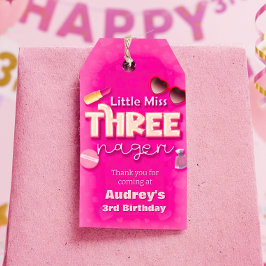 Little Miss Threenager - Meisje 3e verjaardag cade Cadeaulabel