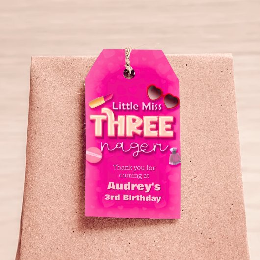 Little Miss Threenager - Meisje 3e verjaardag gift Cadeaulabel