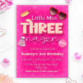 Little Miss Threenager - Meisje 3e verjaardag Kaart