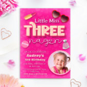 Little Miss Threenager - Meisje 3e verjaardag Kaart