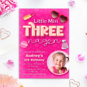 Little Miss Threenager - Meisje 3e verjaardag Kaart