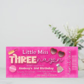 Little Miss Threenager - Meisje 3e verjaardag Kaart (Staand voorkant)