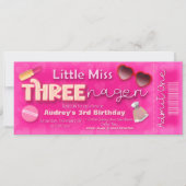 Little Miss Threenager - Meisje 3e verjaardag Kaart (Voorkant)