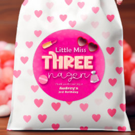 Little Miss Threenager - Meisje 3e verjaardag Ronde Sticker