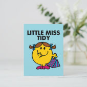 Little Miss Tidy | zwarte belettering Briefkaart (Staand voorkant)
