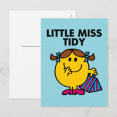 Little Miss Tidy | zwarte belettering Briefkaart (Voorkant / Achterkant)