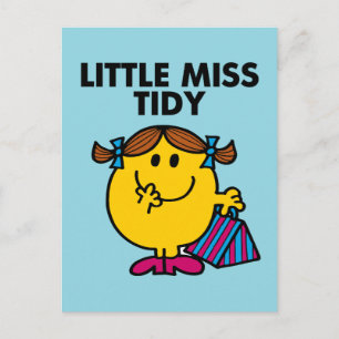 Little Miss Tidy   zwarte belettering Briefkaart