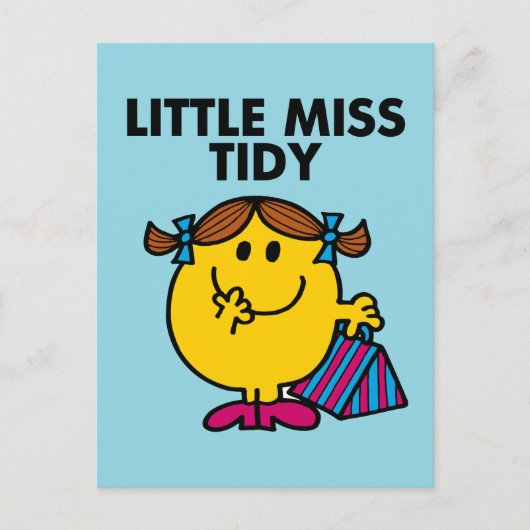 Little Miss Tidy | zwarte belettering Briefkaart (Voorkant)