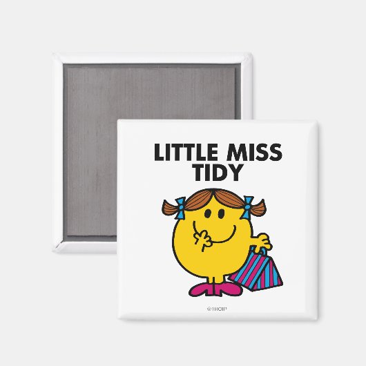 Little Miss Tidy | zwarte belettering Magneet (Voorkant / Achterkant)