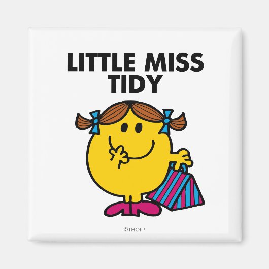 Little Miss Tidy | zwarte belettering Magneet (Voorkant)