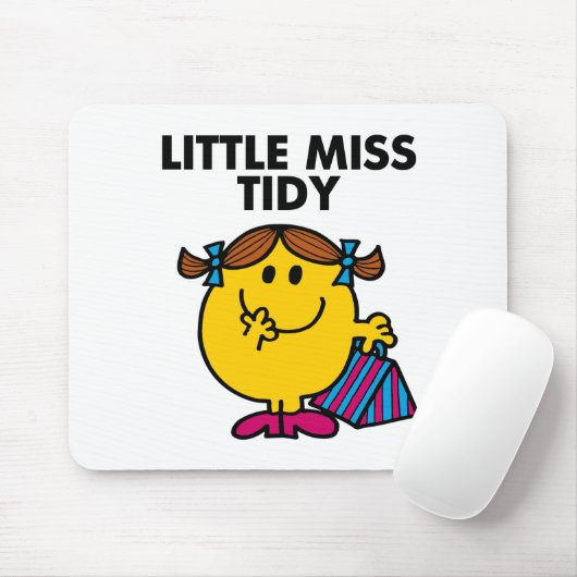 Little Miss Tidy | zwarte belettering Muismat (Met muis)