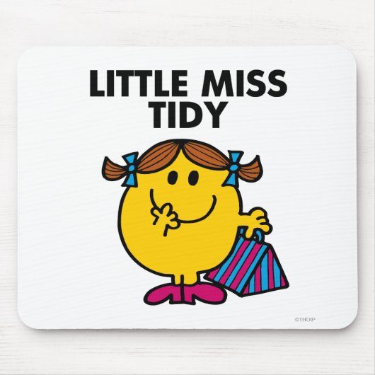 Little Miss Tidy | zwarte belettering Muismat (Voorkant)