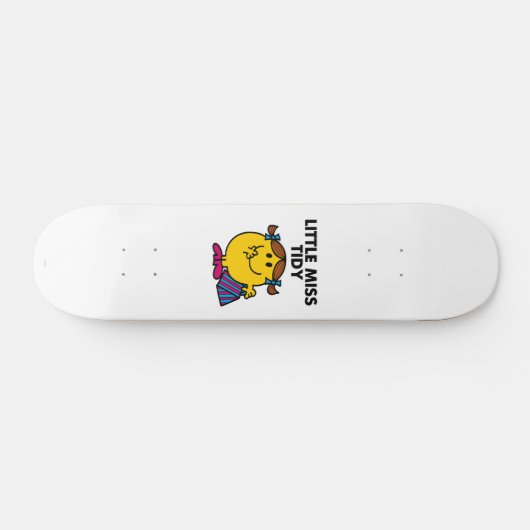 Little Miss Tidy | zwarte belettering Persoonlijk Skateboard (Horizontaal)